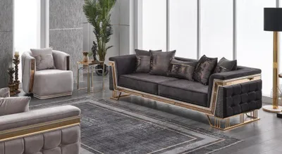 Produktbild von Polstergarnitur Luxus Sofas Dreisitzer Sessel Moderne Wohnzimmer Couch