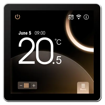Image de Thermostat WiFi Heatcom HC110, blanc RAL 9003, pour chauffage au sol, contrôleur intelligent