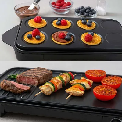 Produktbild von Crêpe-maker + grillplatte, 1500 w, 8 x 11,5 cm Livoo DOC349N