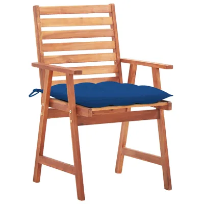 Immagine prodotto di vidaXL Sedie da pranzo da giardino 3 pezzi con cuscini in legno massiccio di acacia