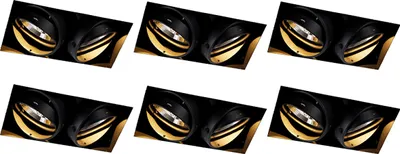 Produktbild von QAZQA - Modern Set mit 6 Einbaustrahlern, schwarz, GU10, AR111, randlos, 2-flammig – Oneon I Wohnzimmer I Schlafzimmer - Stahl Rechteckig - LED geeignet GU10