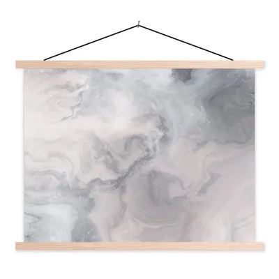 Produktbild von MuchoWow® Textilposter Wolken - Abstrakt - Malen 120x90 cm mit holzfarbenen Rahmen - Magnetisch