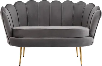 Produktbild von Schalenförmiges 2-Sitzer-Sofa aus anthrazitfarbenem Velours DANDELION von Pascal Morabito