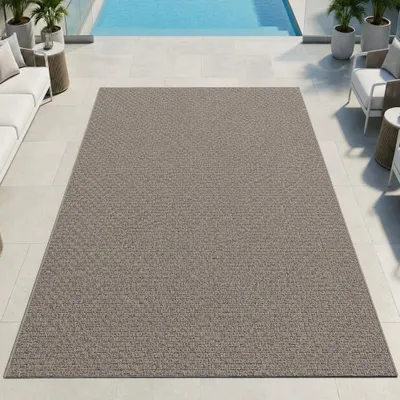 Produktbild von Taupe Teppich Robust Pflegeleicht Für Innen Außen Größe - 140 x 200 cm