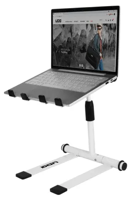 Höhenverstellbarer Laptop-Ständer, Metall, weiß, klappbar