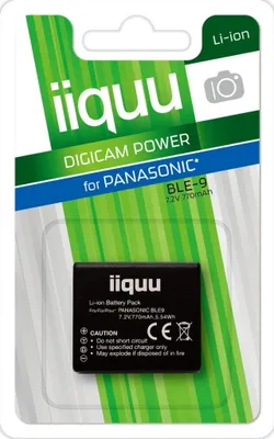 Produktbild von iiquu Li-Ion Akku ähnl. Panasonic DMW-BLE-9 etc
