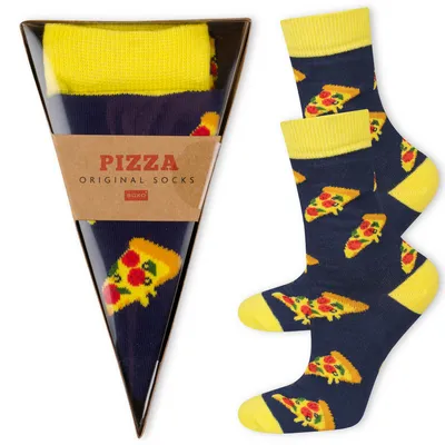 Produktbild von Lustige Damensocken Pizza in der Box von SOXO - Tolle Geschenkidee für eine Schwester, Freundin - Größe: 35-40