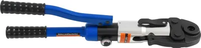 Immagine prodotto di Utensile idraulico per pressatura - Pinza per pressatura/crimpatura di tubi in rame - 5 ganasce di pressatura M12/15/18/22/28 mm - Testa girevole a 360° - Blu