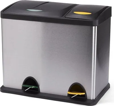 Image de Système de tri des déchets 26 L en acier inoxydable avec pédale