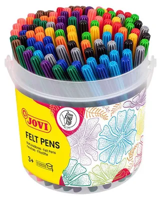 Zdjęcie produktu dla Flamastry JOVI z cienką końcówką fibrową zmywalne - 120 szt. - red