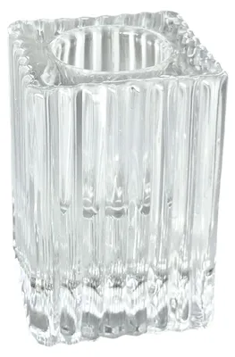 Produktbild von Kerzenhalter "Stripes Square" | Kerzenständer aus Glas Geriffelt
