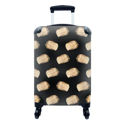 Produktbild von MuchoWow® Koffer Handgepäck Trolley Rollkoffer Kleine Reisekoffer mit 4 Rollen - Farbe - Gold - Muster - Cabin Size < 55x40x23 cm & 55x40x20 cm - Fotokoffer - Kabinenkoffer - Boardgepäck - Reise-Box - Reisekoffer - Reisegepäck - Koffer mit Bild - Trolley für Kinder