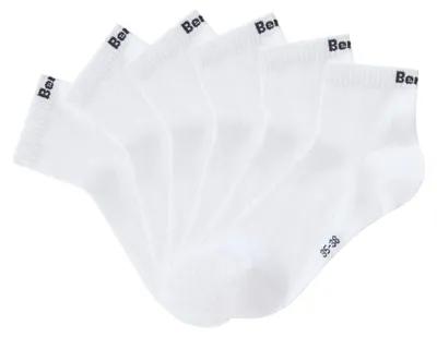 Produktbild von Bench Kurzsocken für Damen und Herren in Baumwollmischung, für Sport und Freizeit 6 -teilig 6x weiß Größe 43/46
