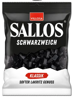 Zdjęcie produktu dla Sallos czarna klasyczna lukrecja miękka odpowiednia dla wegetarian 200g