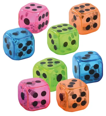 Obrázok produktu pre EDUPLAY 130296 priehľadné kocky 2,7 cm s minikockami vo vnútri, s jedným hodom 2 výsledky, viacfarebné, 12 kusov (1 sada)