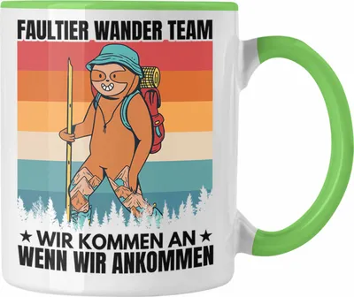 Produktbild von Trendation - Faultier Tasse Geschenk Faultier Wander Team Gessch Wander Geschenke (Grün)