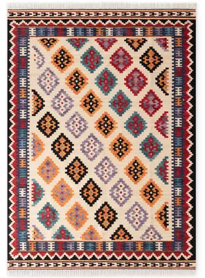 Produktbild von Hanse Home Kelim Teppich Kian, Handgewebt, Wolle, Baumwolle, natürlich, Creme