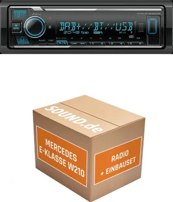 Produktbild von Autoradio Einbaupaket Kenwood KMM BT508DAB passend für Mercedes E-Klasse W210 | Bluetooth Telefonieren DAB+