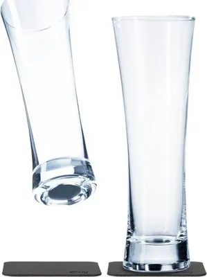 Produktbild von Silwy 2x Magnet-Kristallgläser BIER + 2x Metall-Nano-Gel-Pads Camping Gläser Trinkgläser Kunststoff Tritan