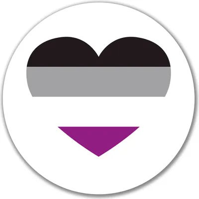 Produktbild von Huuraa Aufkleber Asexuelle Pride Flagge LGBTQ Herz 10cm rund Sticker Geschenkidee