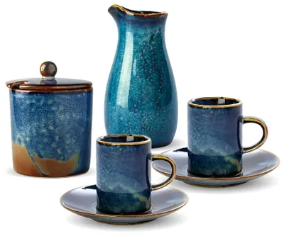Produktbild von VERLO Klassisches Kaffeeset DEEP BLUE, 6-teilig, Porzellan, für 2 Personen