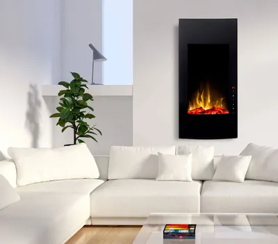 Produktbild von Glow Fire Elektrokamin 'Uranus' | LED Wandkamin in schwarz mit Heizung (1500 W) | HxBxT: 81,4x40,8x13 cm