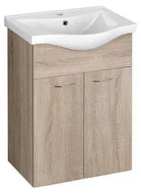 Productafbeelding van Aqualine KERAMIA FRESH onderkast, 51,1 x 74 x 34 cm, eikenhout, platina afwerking