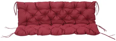 Obrázek produktu pro Outsunny – potah na třímístnou lavici, 150 x 98 x 8 cm, polštář na lavici se stužkami, červený