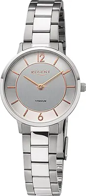 Produktbild von Regent Metall Damen Uhr Armbanduhr Quarz silber Metallarmband D2URF1339