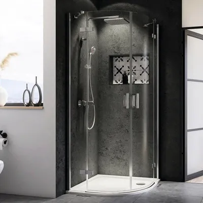 Produktbild von Runddusche Drehtür Breuer Panorama R550 90x90 cm Klarglas Profilfarbe chrom