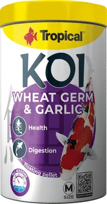 Produktbild von Tropical Koi Wheat Germ & Garlic Pellet Size "M" 1L - Teich Fischfutter