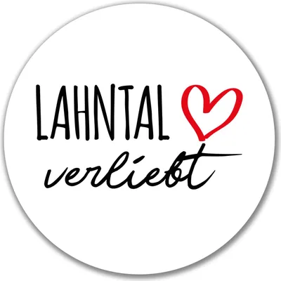 Produktbild von Huuraa Aufkleber Lahntal verliebt 10cm rund Sticker Geschenkidee