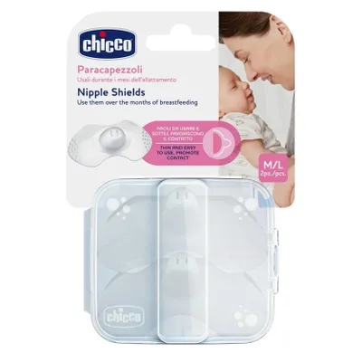 Zdjęcie produktu dla Chicco Osłonki silikonowe na brodawki Duże (M-L), 2 sztuki