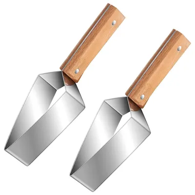 Produktbild von 2er Set Wassermelonenschneider aus Edelstahl mit Holzgriff,Multifunktionaler Obstschneider für Melonen,Sommerfrüchte,Küche, Familienfeiern und Camping