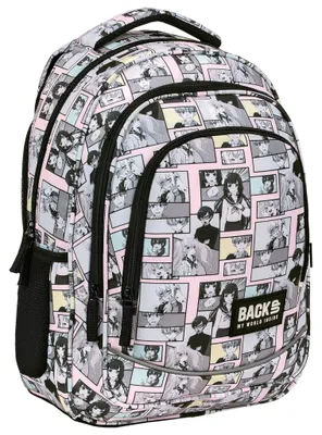 Immagine prodotto di Zaino a 3 scomparti per backup - Motivo fumetti manga in colori pastello