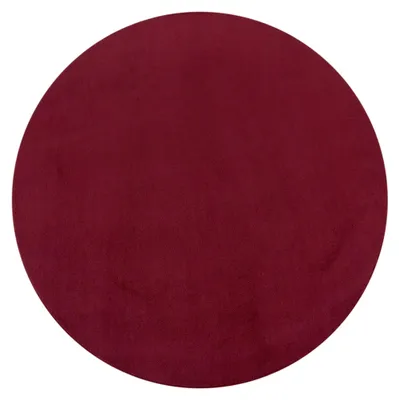 Productafbeelding van Wasbaar vloerkleed voor de woonkamer, korte pool, effen kleur, moderne stijl, zacht, rood, rond, diameter 80 cm