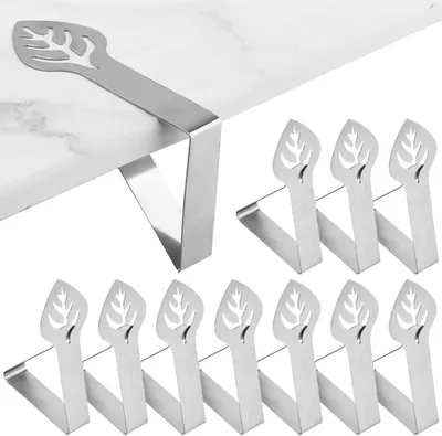 Imagen del producto de Clips de acero inoxidable para manteles, juego de 10 unidades, ajustables, para uso en exteriores