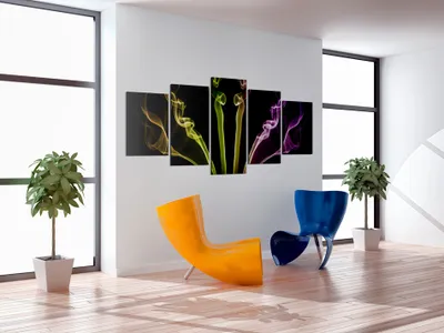 Image de Tableau acoustique Abstrakt 200 x 100 cm Tableaux Mousse acoustique Absorbeur acoustique haute performance Isolation acoustique Toile 5 pièces Tableau mural Acoustique intérieure Isolation acoustique 030101-4