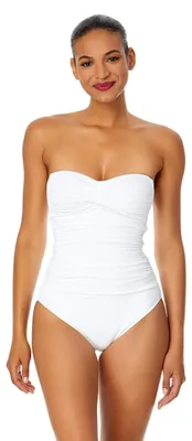 Produktbild von Anne Cole Damen Front-Shirred Bandeau One-Piece Swimsuit Einteiliger Badeanzug,