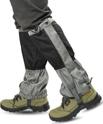 Imagen del producto de Cubrezapatos para botas de nieve, resistentes al agua y al desgaste, con diseño de costuras, ideales para senderismo, esquí, correr y actividades al aire libre. Cubre piernas y calzado