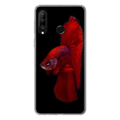 Produktbild von MuchoWow® Handyhülle Schutzhülle Hülle für Huawei P30 Lite Fische - Tiere - Rot Silikon Softcase Handy Hülle - Handyhülle