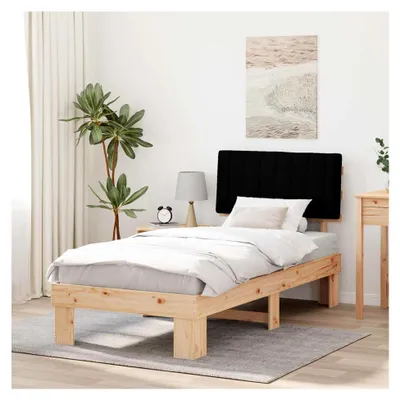 Produktbild von Bettgestell mit gepolstertem Kopfteil Schwarz 90 x 190 cm