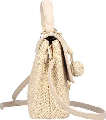 Produktbild von Rieker Damen Umhängetasche mit Strukturoberfläche Überschlag und Anhänger H1606, Farbe:Beige