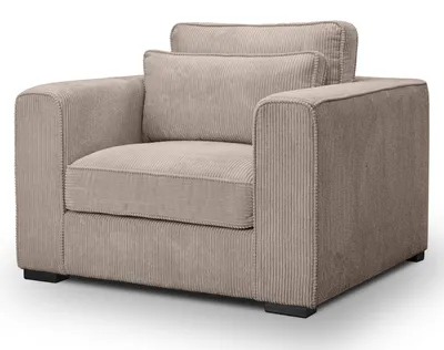 Produktbild von Sessel "Canedo" in beige-braun Cord Loungesessel 120 cm