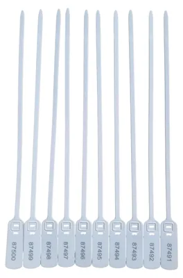 Sicherheitsplomben, 40 cm, weiß, manipulationssicher, 200 Stück