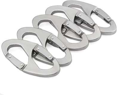 Produktbild von 5 multifunktionale Outdoor-Schlüsselanhänger mit Karabinerhaken, Grau