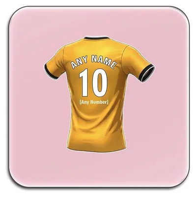 Productafbeelding van Gepersonaliseerde Roze Onderzetters Set van 4 met Voetbalontwerp