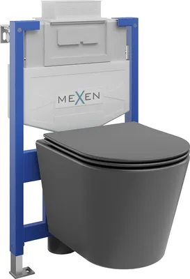Produktbild von Mexen Unterputz-WC-Set Fenix XS-U mit WC-Schüssel Rico und Absenkautomatik, dunkelgrau matt - 68530724071