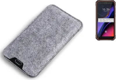Produktbild von K-S-Trade Filz Handyhülle kompatibel mit Blackview Oscal S60 Schutzhülle Filztasche Filz Tasche Case Sleeve Handy Hülle Filzhülle grau