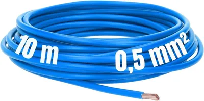 Produktbild von Kalitec 10 Meter H05V-K 0,5 mm² blau I Kabel 0,5mm2 als Verdrahtungsleitung I flexible Aderleitung PVC-Einzelader I Litze I Schaltdraht